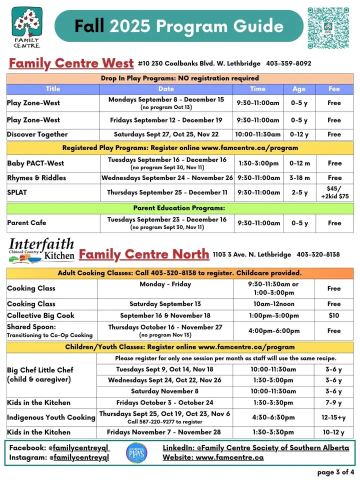 Family Centre Fall Program Guide